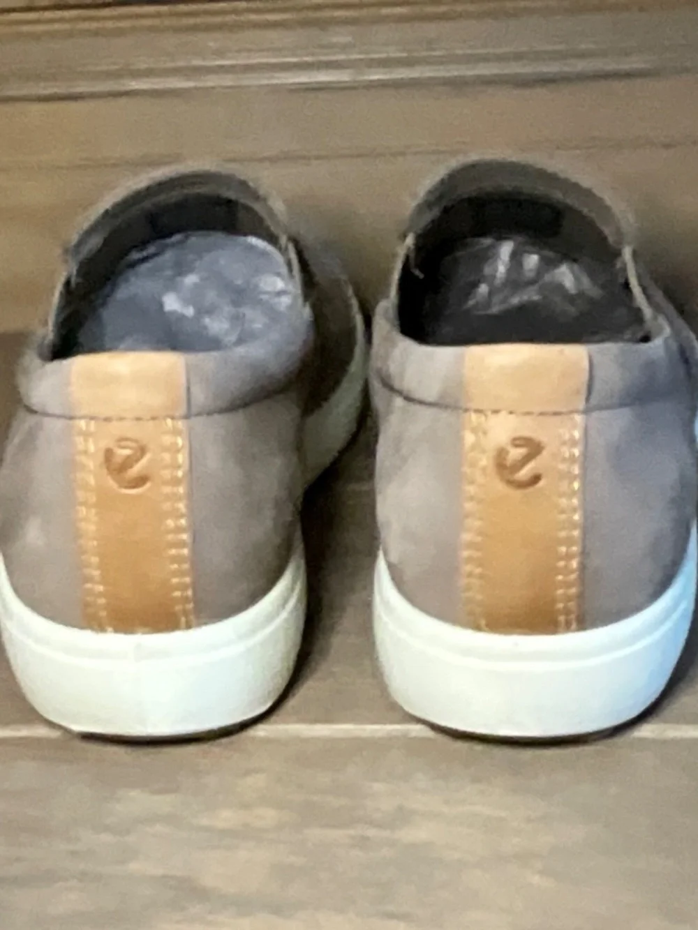 Ecco Soft 7 Slip On Sneaker M 7.5 US/EU41 Taupe Nubuck Leather Elastic Easy On